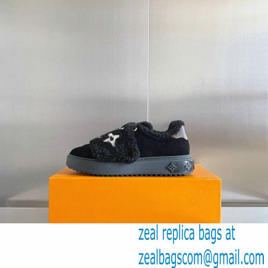 Louis Vuitton Suede calf leather and shearling Time Out Sneakers Black 2022 - Click Image to Close