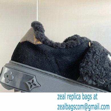Louis Vuitton Suede calf leather and shearling Time Out Sneakers Black 2022 - Click Image to Close