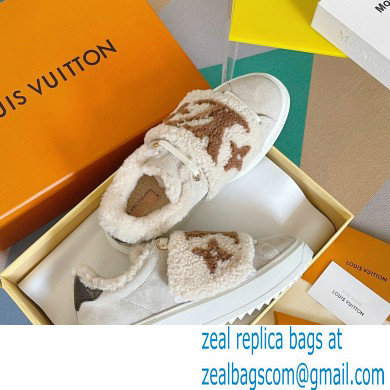 Louis Vuitton Suede calf leather and shearling Time Out Sneakers Nude 2022