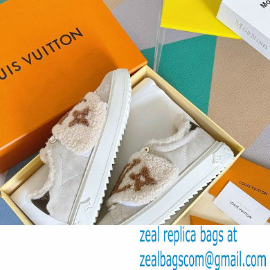 Louis Vuitton Suede calf leather and shearling Time Out Sneakers Nude 2022 - Click Image to Close