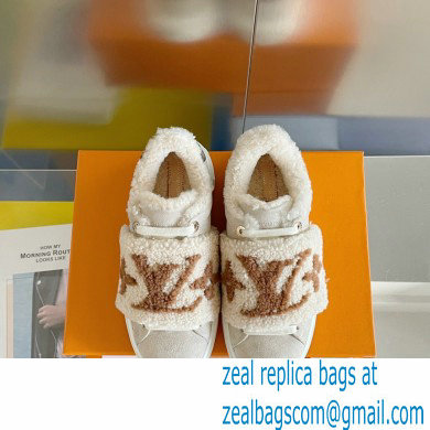 Louis Vuitton Suede calf leather and shearling Time Out Sneakers Nude 2022 - Click Image to Close