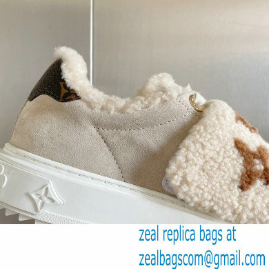 Louis Vuitton Suede calf leather and shearling Time Out Sneakers Nude 2022 - Click Image to Close