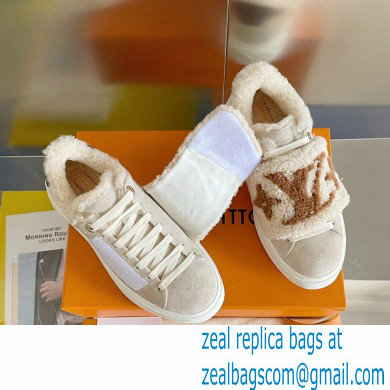 Louis Vuitton Suede calf leather and shearling Time Out Sneakers Nude 2022 - Click Image to Close