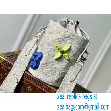 Louis Vuitton Taurillon Monogram leather Climbing Theme Chalk Pouch Bag White