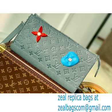 Louis Vuitton Taurillon Monogram leather Climbing Theme Standing Pouch Bag Gray - Click Image to Close