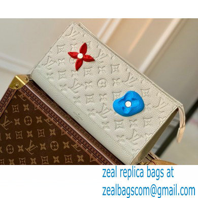 Louis Vuitton Taurillon Monogram leather Climbing Theme Standing Pouch Bag M81571 White