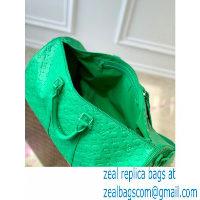 Louis Vuitton Taurillon Monogram leather Keepall Bandouliere 50 Bag Green