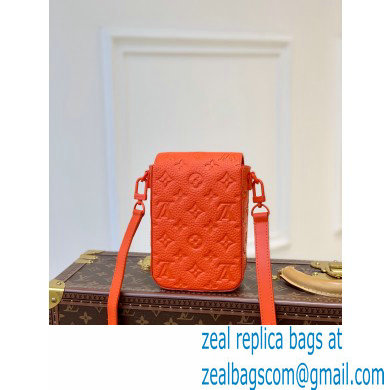 Louis Vuitton Taurillon Monogram leather S-Lock Vertical wearable wallet Bag Orange