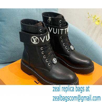 Louis Vuitton Territory Flat Ranger Ankle Boots Black with LV Circle and Vuitton signatures on the strap 2022 - Click Image to Close