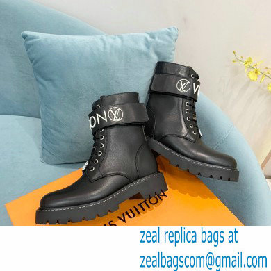 Louis Vuitton Territory Flat Ranger Ankle Boots Black with LV Circle and Vuitton signatures on the strap 2022 - Click Image to Close