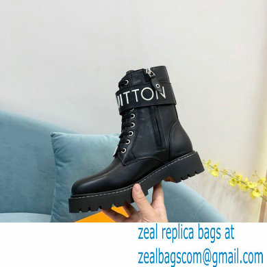 Louis Vuitton Territory Flat Ranger Ankle Boots Black with LV Circle and Vuitton signatures on the strap 2022 - Click Image to Close