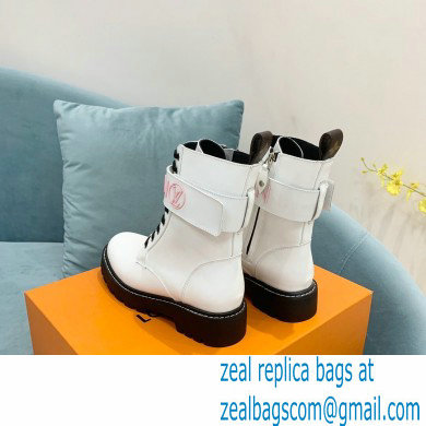 Louis Vuitton Territory Flat Ranger Ankle Boots White with LV Circle and Vuitton signatures on the strap 2022