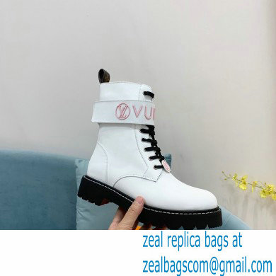 Louis Vuitton Territory Flat Ranger Ankle Boots White with LV Circle and Vuitton signatures on the strap 2022