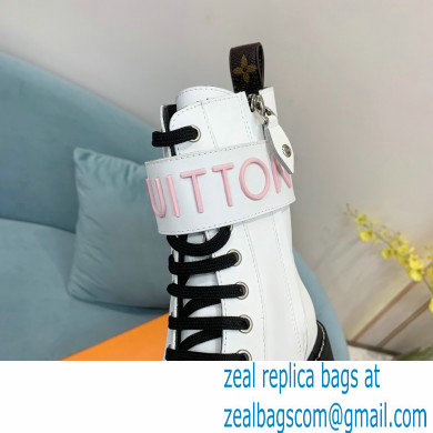 Louis Vuitton Territory Flat Ranger Ankle Boots White with LV Circle and Vuitton signatures on the strap 2022 - Click Image to Close