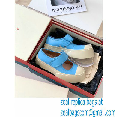 Marni leather Pablo Mary Jane Sneakers Blue 2022 - Click Image to Close