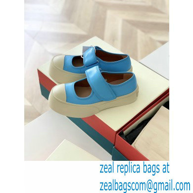 Marni leather Pablo Mary Jane Sneakers Blue 2022 - Click Image to Close