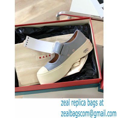 Marni leather Pablo Mary Jane Sneakers Gray 2022 - Click Image to Close