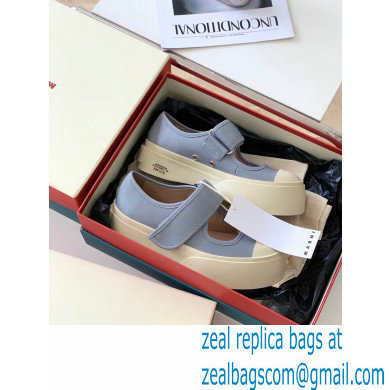 Marni leather Pablo Mary Jane Sneakers Gray 2022 - Click Image to Close