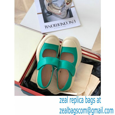 Marni leather Pablo Mary Jane Sneakers Green 2022