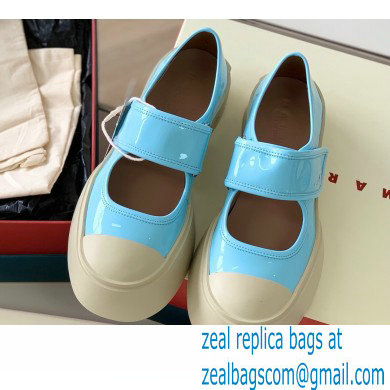 Marni leather Pablo Mary Jane Sneakers Light Blue 2022 - Click Image to Close