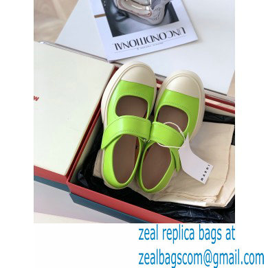 Marni leather Pablo Mary Jane Sneakers Light Green 2022 - Click Image to Close