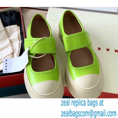 Marni leather Pablo Mary Jane Sneakers Light Green 2022 - Click Image to Close