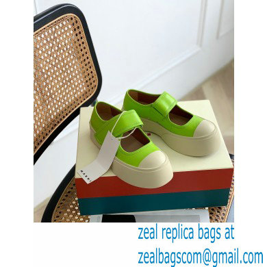 Marni leather Pablo Mary Jane Sneakers Light Green 2022