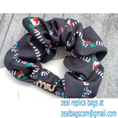 Miu Miu Logo Scrunchie Black 2022