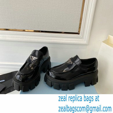 Prada Brushed leather Monolith loafers 1D649M Black - Click Image to Close
