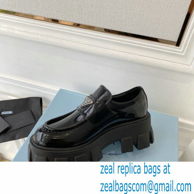 Prada Brushed leather Monolith loafers 1D649M Black - Click Image to Close