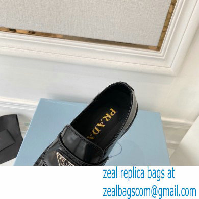 Prada Chocolate brushed leather loafers 1D246M Black