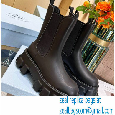 Prada Monolith Brushed leather boots 1U749M Black 2022