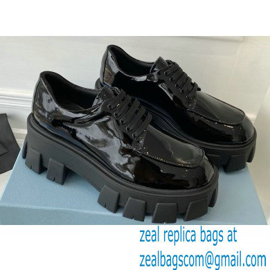 Prada Patent leather Monolith lace-up loafers 1E708L Black