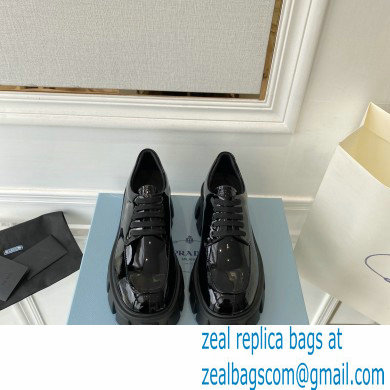 Prada Patent leather Monolith lace-up loafers 1E708L Black