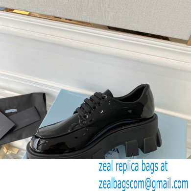 Prada Patent leather Monolith lace-up loafers 1E708L Black