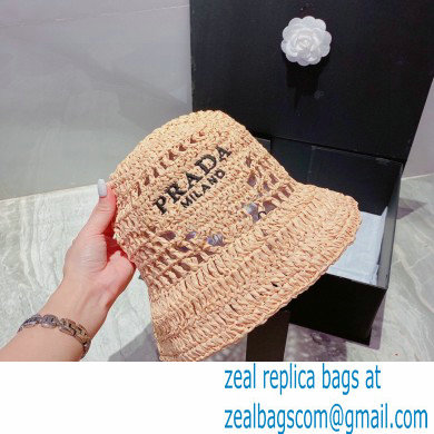 Prada Raffia Bucket Hat Beige - Click Image to Close