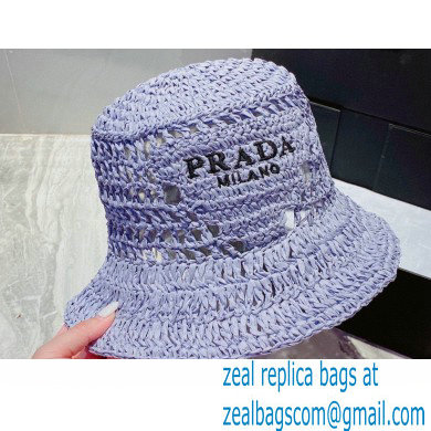 Prada Raffia Bucket Hat Purple - Click Image to Close