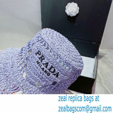 Prada Raffia Bucket Hat Purple