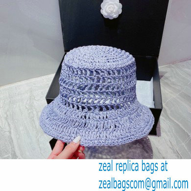 Prada Raffia Bucket Hat Purple