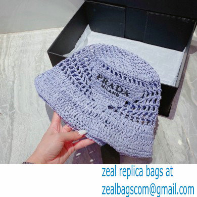 Prada Raffia Bucket Hat Purple