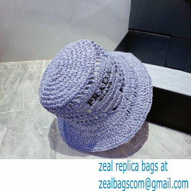 Prada Raffia Bucket Hat Purple