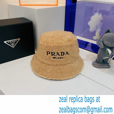 Prada Shearling Bucket Hat Beige - Click Image to Close
