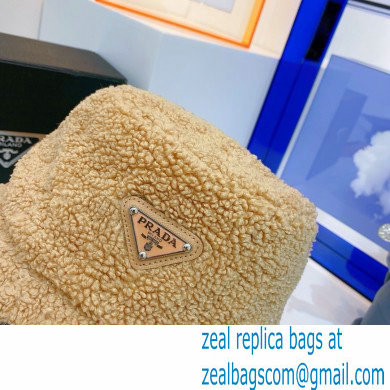 Prada Shearling Bucket Hat Beige - Click Image to Close