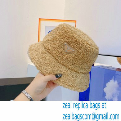 Prada Shearling Bucket Hat Beige - Click Image to Close
