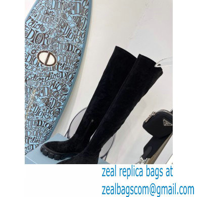 Prada Suede leather High boots Black 2022