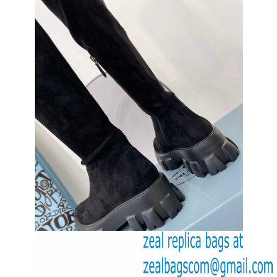 Prada Suede leather High boots Black 2022