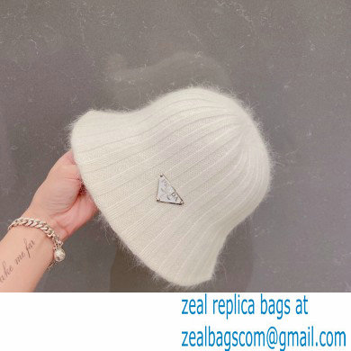 Prada Wool Bucket Hat White