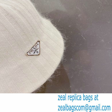 Prada Wool Bucket Hat White - Click Image to Close