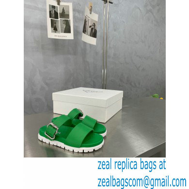 Prada metal buckle Rubber Open Toe Sandals Green 2022