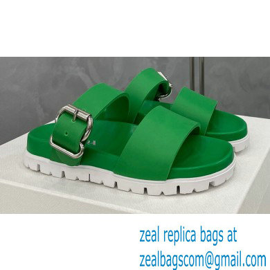 Prada metal buckle Rubber Open Toe Sandals Green 2022 - Click Image to Close